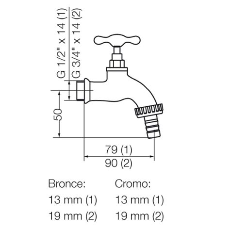 Canilla Para Manguera En T Cromo 19mm Fv Accesaniga