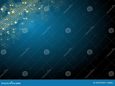 Christmas Background Decorated with Music Notes Stock Illustration ...