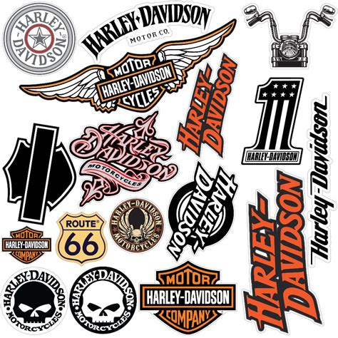 Kit Cartela De Adesivo Harley Davidson 17 Unidades Moto Carro