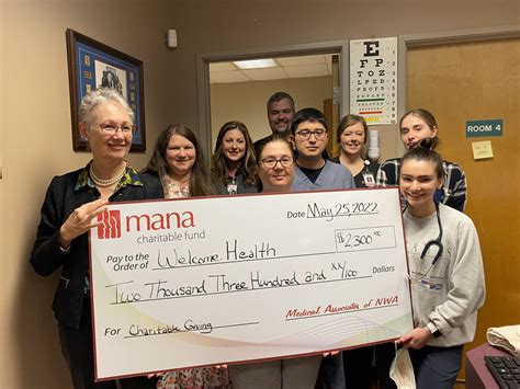 Mana Gives To Welcome Health Medical Associates Of Northwest Arkansas