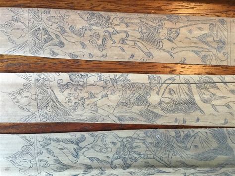 Beautifully Illustrated Balinese Lontar Palm Leaf Manuscript Featuring