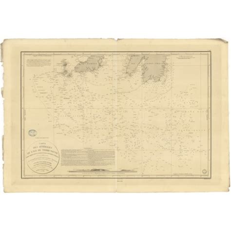 Reproduction carte marine ancienne 866 TERRE NEUVE Côte Sud