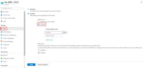 Azure Firewall Dns Settings Microsoft Learn