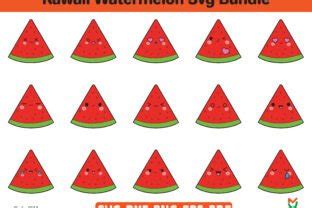 Kawaii Watermelon Fruit Svg Bundle Graphic By Uniquemart Creative Fabrica