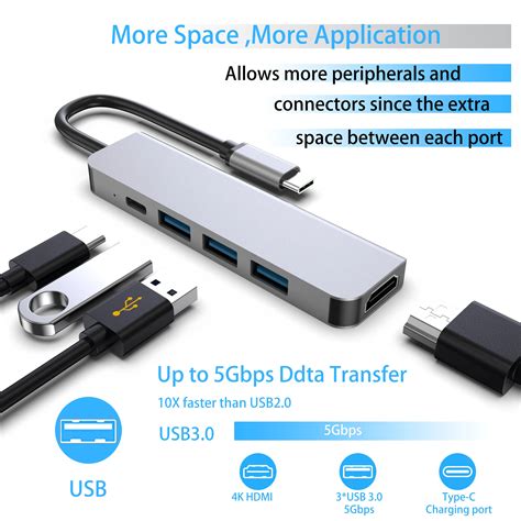 5 In 1 Multiport Type C Usb C 3 0 Hub Docking Station Multiport Adapter