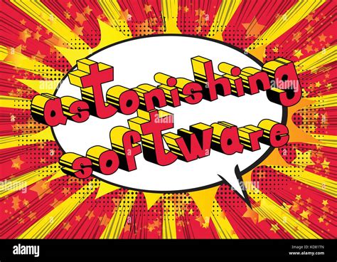 Astonishing Software Comic Book Style Word On Abstract Background