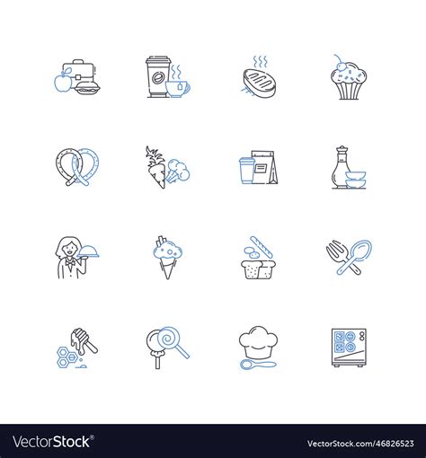 Scorching Line Icons Collection Heatwave Vector Image