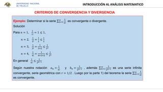 SERIES INFINITAS Y CRITERIOS DE CONVERGENCIA Pptx