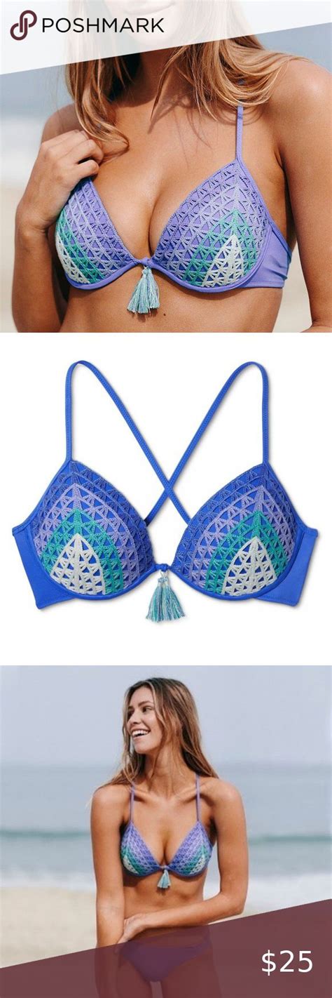 Shade Shore Blue Light Lift Crochet Bikini Top Crochet Bikini Top