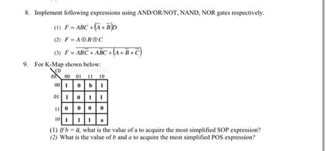 Solved 8 Implement Following Expressions Using Andorn