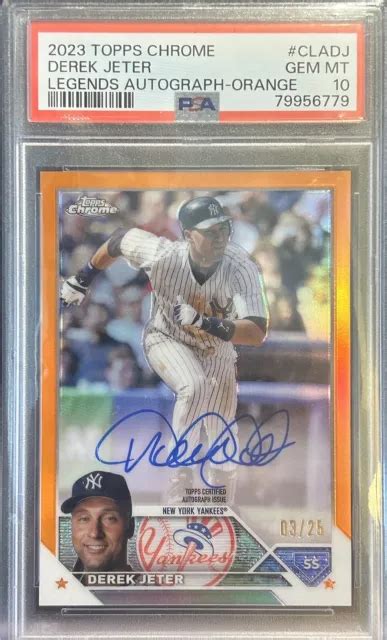 Topps Chrome Derek Jeter Legends R Fracteur Orange Voiture