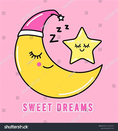 Sleeping Moon Star Illustration Stock Vector Royalty Free 2171183351