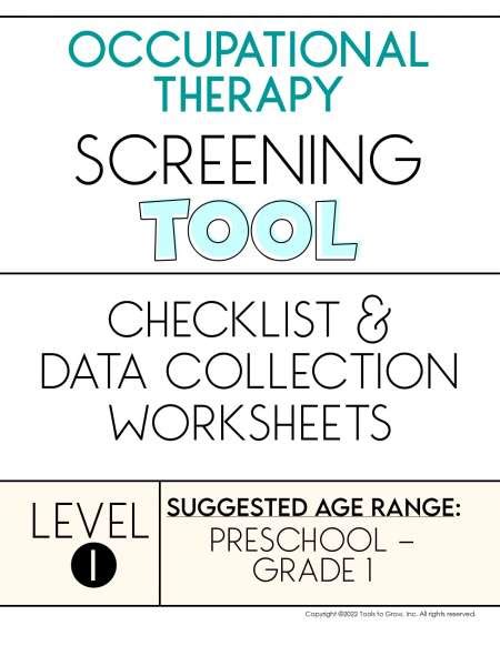 Occupational Therapy Assessment Checklists Caseload Management Therapy Resources Tools