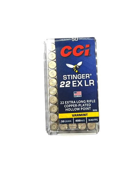 Cci Ammunition Stinger Varmint 22lr Copper Plated Hp 32gr