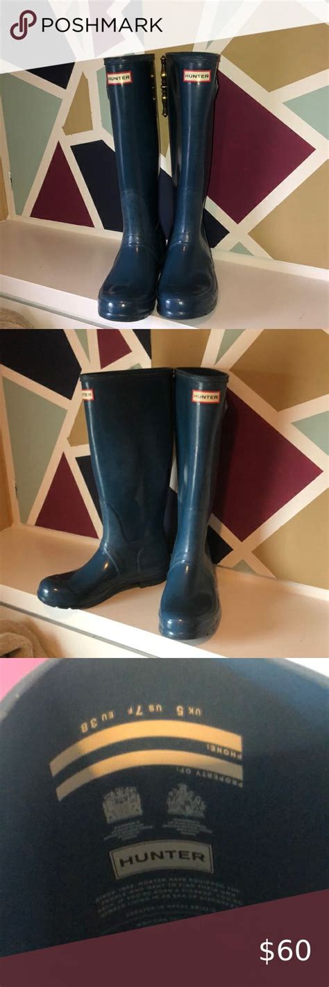 Hunter Rain Boots Hunter Rain Boots, Hunter Shoes, Wide Calf, Dark Teal, Teal Colors, Boot Shop ...