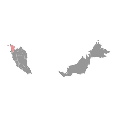 Premium Vector Kedah State Map Administrative Division Of Malaysia