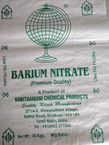 Barium Nitrate Salt 50Kg Bag Packaging Type 50 Kg Bags At Rs 91 Kg