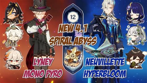 New Spiral Abyss Lyney Mono Pyro Neuvillette Hyperbloom Floor