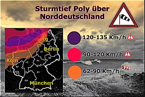 Sturmtief Poly Sturm Orkanböen in Norddeutschland Wetter Sturm