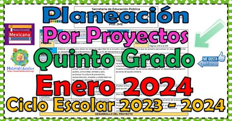 Planeación didáctica por proyectos del quinto grado de primaria del mes