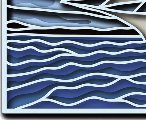 Sea Ship 3d Layered Svg Sea Ship Cut File For Cricut Sea Wave 3d