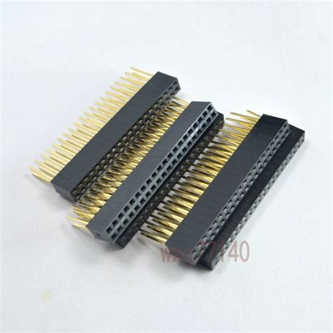 Pcs Mm X Pin Double Row Female Stackable Straight Header