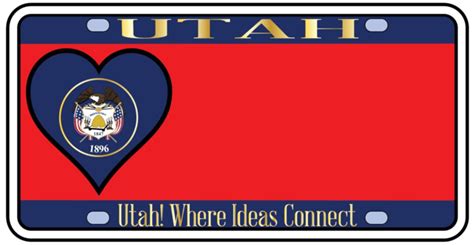 Utah License Plate Flag Utah Blank License Vector, Utah, Blank, License ...