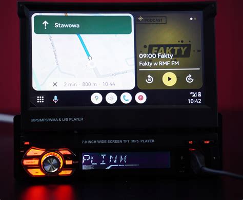 RADIO SAMOCHODOWE 1 DIN 7 BT WYSUWANY EKRAN DOTYK ANDROID AUTO CARPLAY