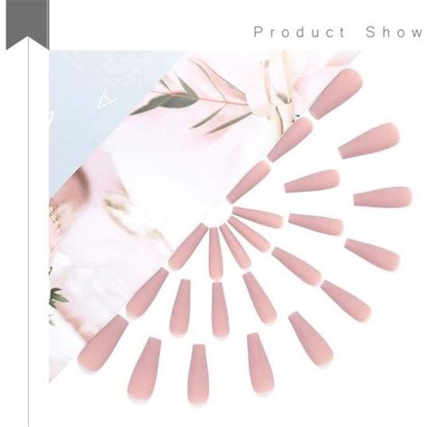 Fau Ongle Et Capsule Extra Long Cercueil Faux Ongles Ballerine Nude Bâton Sur Acrylique Mat