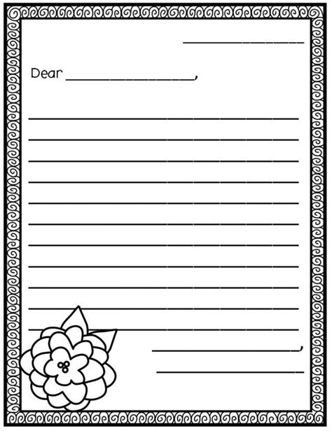 Blank Letter Writing Template For Kids