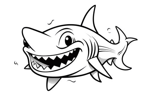 Amazing Goblin Shark - Coloring Page