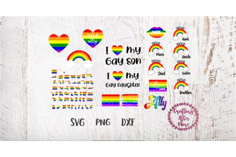 Gay Pride Bundle Ally Proud Mom Rainbow States Rainbow Swatch Flag By Crafting After Nine