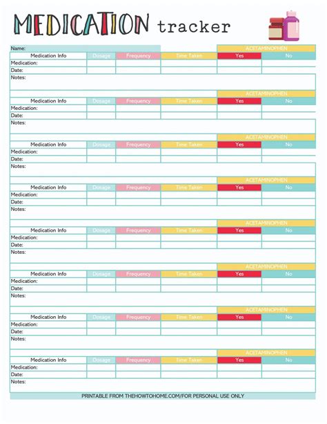 Free Printable Medication Tracker Printable Templates