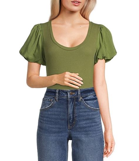 Coco Jaimeson Puff Short Sleeve Bodysuit Dillards