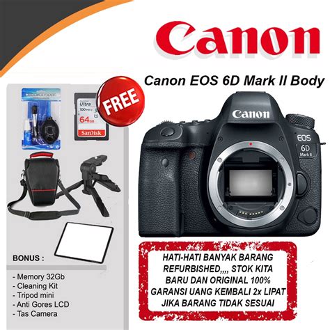 Jual Canon EOS 6D Mark II Body Only DSLR Camera Original BO Paket Bonus