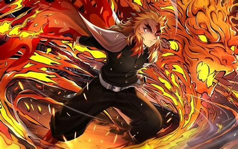 Rengoku Kyoujurou Kimetsu No Yaiba HD Wallpaper Demon Hunter Slayer