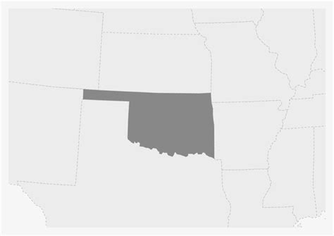 Premium Vector Map Of Usa With Highlighted Oklahoma State Map