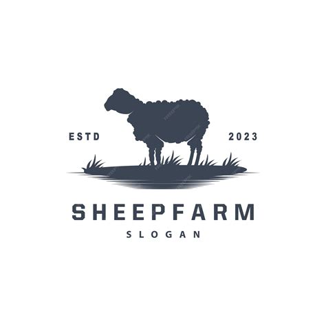 Premium Vector Logo Sheep Farm Simpel Silhouette Logo Design