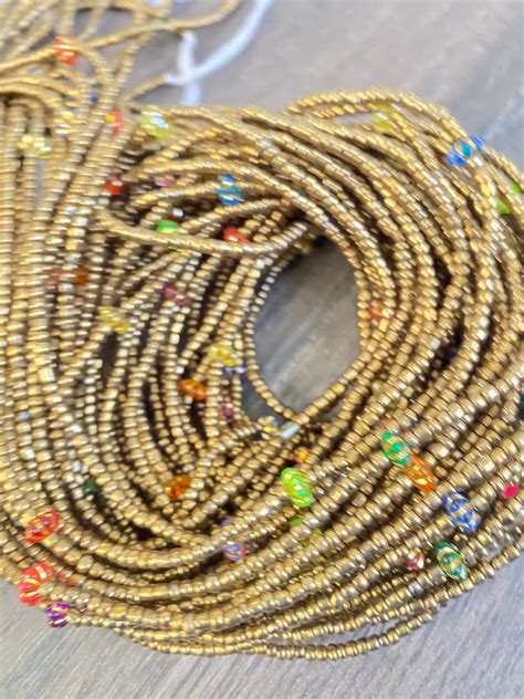 Multi Colored African Waist Bead Belly Beads Seed Beads Ghana Waist Bead Glass Beads Africa