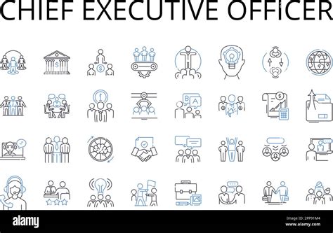 Chief Executive Officer Line Icons Collection President Elect Senior