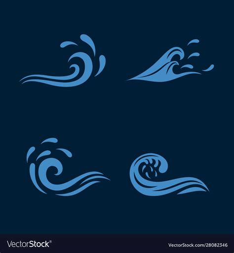 Wave Icon Set Royalty Free Vector Image Vectorstock