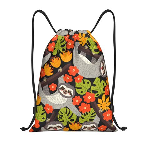 Bingfone Sloth On The Branch Drawstrings Backpacks Bags For Men Women