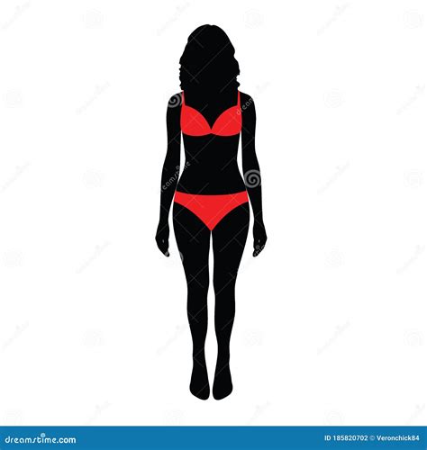 Silhouette Of Girl In Swimsuits Bikini Woman Silhouette Stock Vector Illustration Of Icon