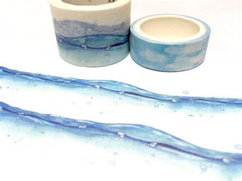 Blue Sea Washi Tape Cm X M Blue Wave Ocean Wave Blue Waves Wide Washi