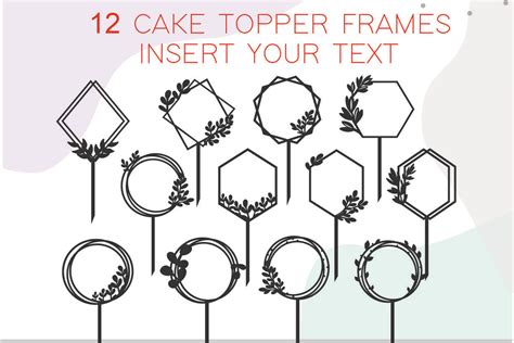 Cake Topper Frames Svg Frames Bundle Graphic By Dianalovesdesign