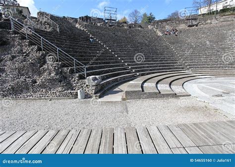 Gallo Roman Ruins And Basilica Fourviere In Lyon France Editorial