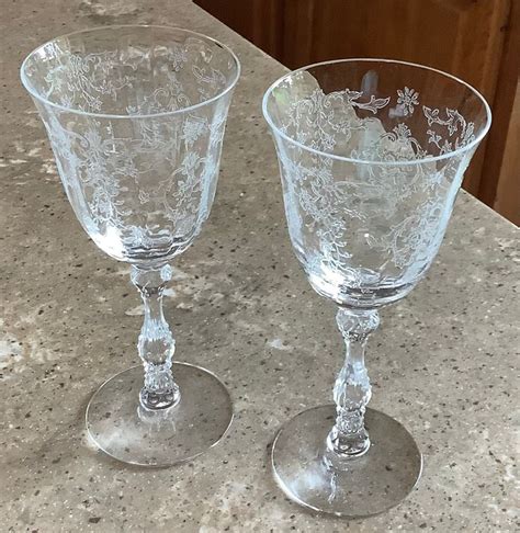 Vintage Fostoria Navarre Crystal Claret Wine Goblets Piece Set Etsy