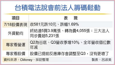 台積電法說前法人倒貨5231張 證券．權證 工商時報