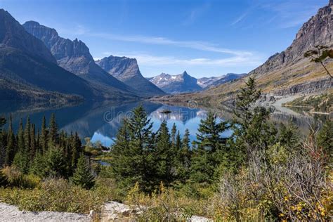 St Mary Lake In Glacier National Park Stock Photo Image Of Journey