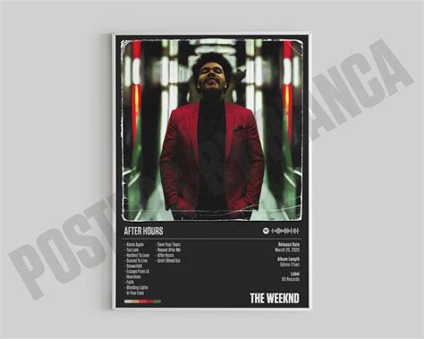 The Weeknd Poster After Hours Poster After Hours Tracklist Etsy Uk